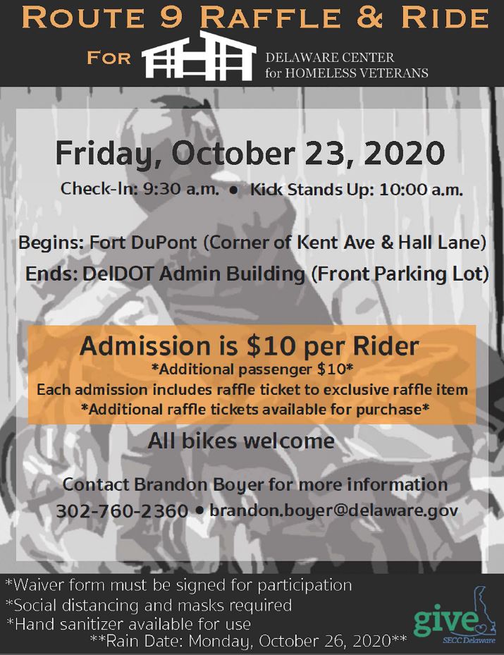 DelDOT's Route 9 Raffle and Ride Flyer
