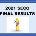 2021 SECC Final Results text over yellow person holding dollar sign