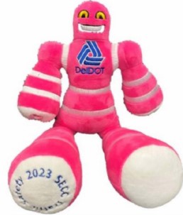 Pink stuffed DelDOT Wally image