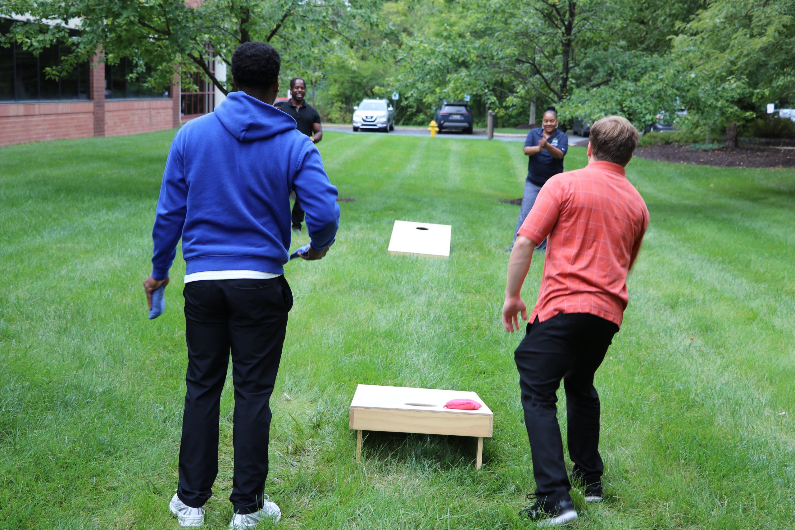 Cornhole Being played at Reads Way