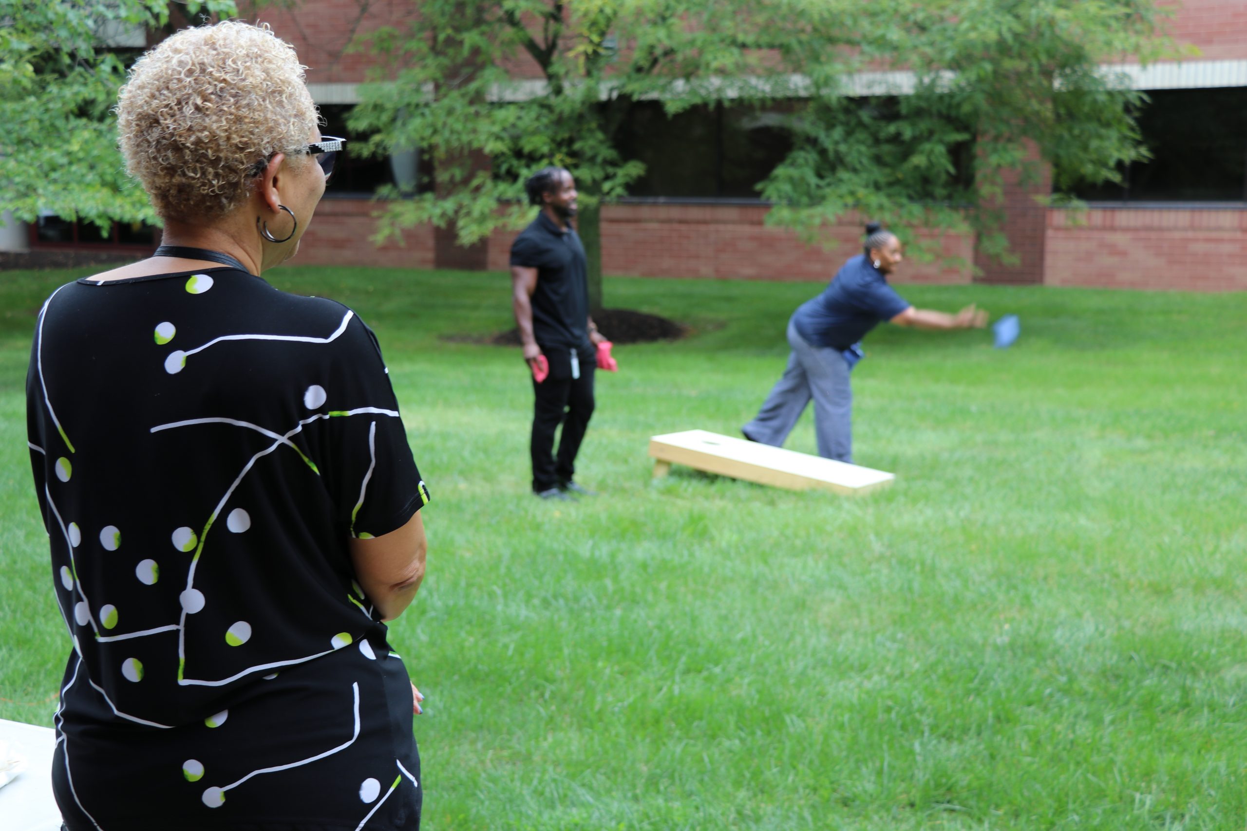 Cornhole Being played at Reads Way