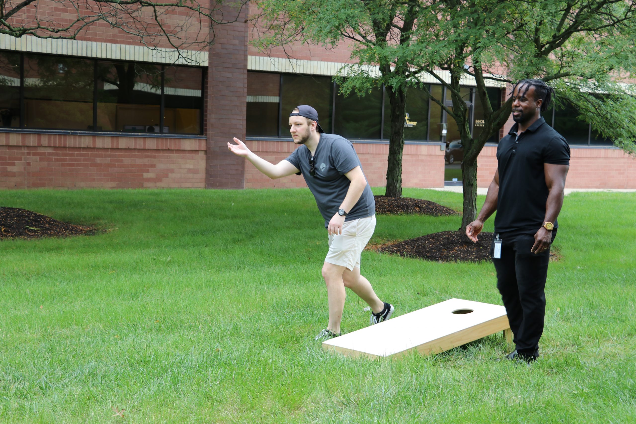 Cornhole Being played at Reads Way
